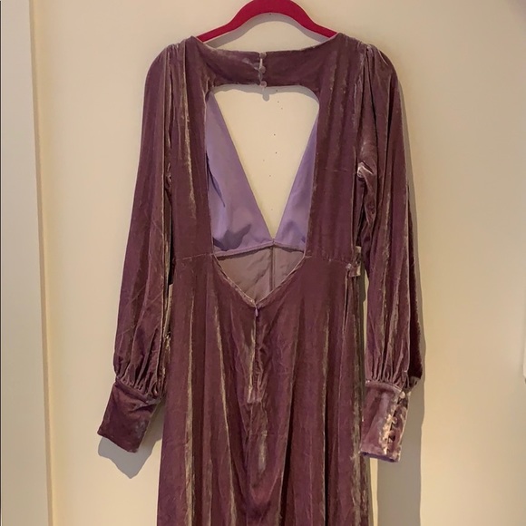 For Love & Lemons Viva Velvet Lilac Maxi Dress L - Picture 7 of 7